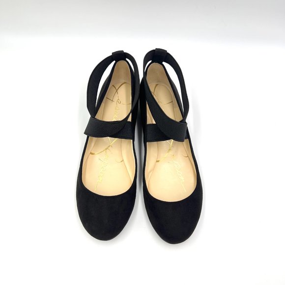 Jessica Simpson‎ Womens Size 6 Black Faux Vegan Suede Leather Ballet Flat Shoes - Picture 3 of 10
